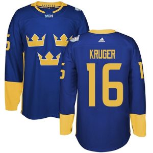 Kinder Team Schweden #16 Marcus Kruger Authentic Königsblau Auswärts 2016 World Cup